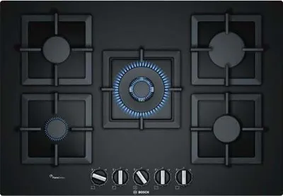 Produktbild von Bosch Serie 6 PPQ7A6B20, Schwarz, Integriert, 75 cm, Gaskochfeld, Gehärtetes Glas, 5 Zone(n)