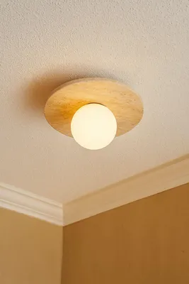 Obrázok produktu pre Opviq, elegantné stropné svietidlo s telom z travertínu, Ø 12 cm, výška 30 cm | 1 x G9, max. 40 W | béžová a biela, moderný dizajn pre hotely a domácnosti, IP20.