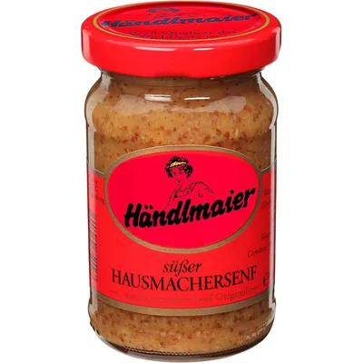 Zdjęcie produktu dla Bawarska słodka domowa musztarda Händlmaier w słoiczku 100ml