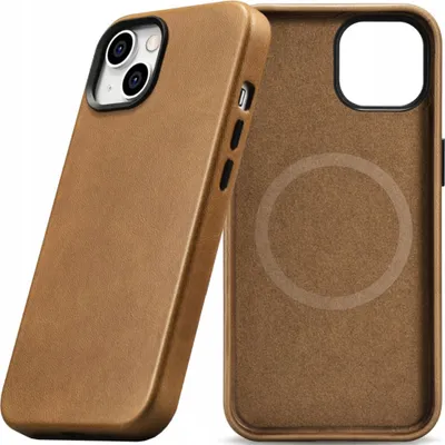 Obrázek produktu pro Icarer Case Kožené pouzdro s Magsafe pro Iphone 14+ Brown