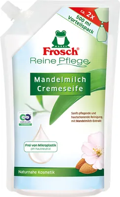 Zdjęcie produktu dla Frosch Reine Pfegeseife kremowe mydło w płynie z mlekiem migdałowym 500ml