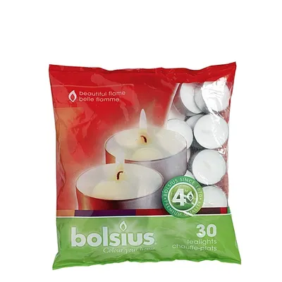 Zdjęcie produktu dla Bolsius 103630308200 Podgrzewacze do herbaty w torebce, białe (opakowanie 30 szt.)