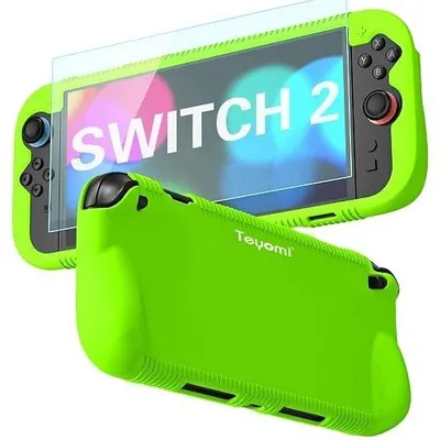Zdjęcie produktu dla Etui silikonowe nintendo switch 2 ochronne z folią szkła hartowanego
