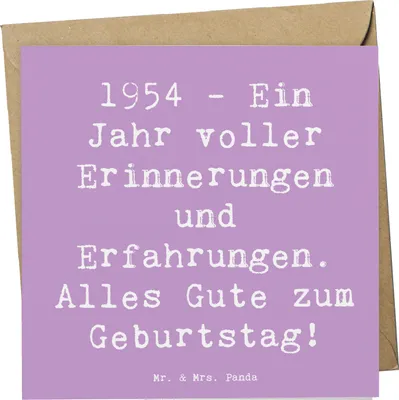 Produktbild von Mr. & Mrs. Panda Grußkarte Spruch 1954 Geburtstag - Lavendeltraum - Geschenk, Klappkarte, Glückwunschkarte, Feiern, Gruß, Alter, Happy Birthday, faltkarte, Vintage