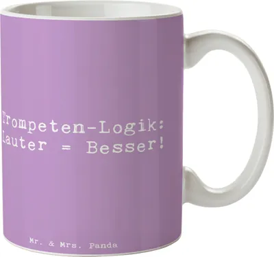 Produktbild von Mr. & Mrs. Panda Kaffeebecher Spruch Trompeten Weisheit - Lavendeltraum - Geschenk, Kaffeetasse, Musikinstrumente, Keramiktasse, Musiker, Tasse, Trompeter, Instrument