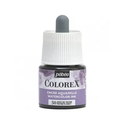 Image de Encre aquarelle Pebeo Colorex, 45 ml, 50 Paynes Grey