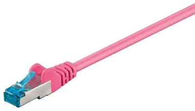 Image de Câble patch CAT 6A, S/FTP (PiMF), magenta, 1 m - conducteur en cuivre (CU), gaine sans halogène (LSZH)