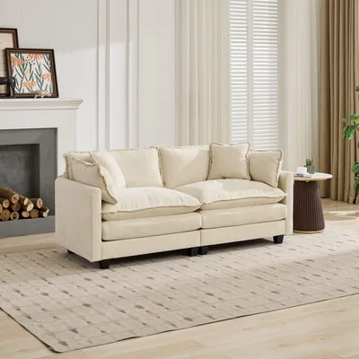 Immagine prodotto di Divano modulare "Cloud-Sofa" (lo sgabello non è incluso), design moderno, ideale per soggiorni, camere da letto e appartamenti