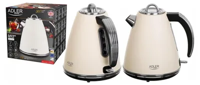 Produktbild von Adler AD 1343, 1,5 l, 1850 W, Grau, Edelstahl, Wasserstandsanzeige