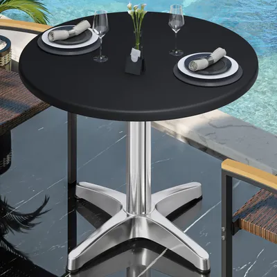 Produktbild von WBC | Bistro Außen Tisch | Ø:H 70 x 80,5 cm | Schwarz / Aluminium | Rund | Bistrotisch Gastro Tisch