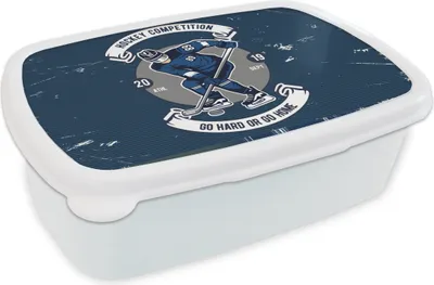 Produktbild von KitchenYeah® Lunchbox Brotzeit Brotdose 17x11 cm Eishockey - Retro - Zitat Kinder Brotzeitdose - Lunch Box - Kinder - Sandwich-Box - Schulbox - Lunch Boxen