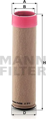 Obrázok produktu pre Vzduchový filter MANN-FILTER CF 97/2