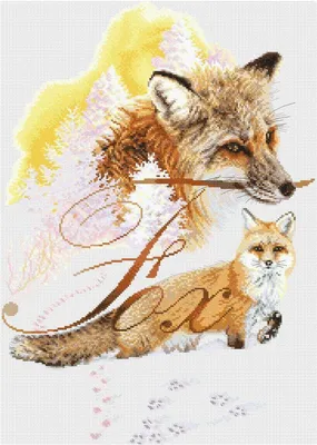 Image de RTO Kit de point de croix "renard" M784, motif à compter, 28,5x40.5 cm