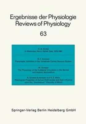Produktbild von Ergebnisse der Physiologie / Reviews of Physiology