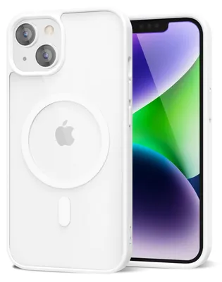 Produktbild von Magnetisch Hülle für iPhone 14/iPhone 13, Kompatibel mit MagSafe, Transparent Acryl Stoßfeste Handyhülle Weiß