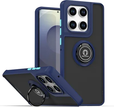 Image de Etui pour Motorola Edge 60/Edge 60 Fusion étui en TPU translucide mat avec porte-anneau et support Bleu foncé
