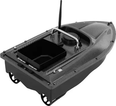 Produktbild von Funk Futterboot - RC Köderboot zum Angeln - 500 m Reichweite - 1,5 kg Traglast - 2–3 h Laufzeit - LED-Nachtlicht - schwarz