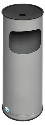 Produktbild von Klassischer runder Kombiascher | HxBxT 61x25x25cm | Verzinkter Stahl | Silber