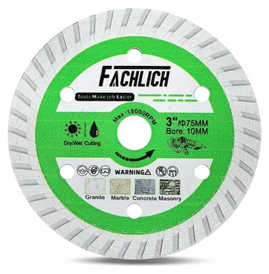 Zdjęcie produktu dla Tarcza diamentowa do cięcia 75 mm do betonu i granitu | Oś 10 mm | 19 000 obr./min
