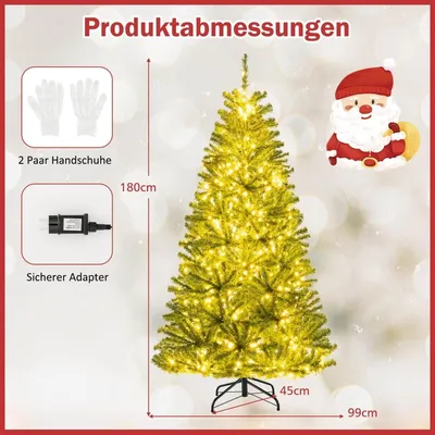 Image de Sapin de Noël artificiel de 180 cm avec 700 lumières LED