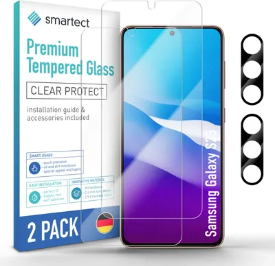 Produktbild von 2x Schutzglas Panzerfolie Klar für Samsung Galaxy S23 Hartglas + 2x Kameraschutz
