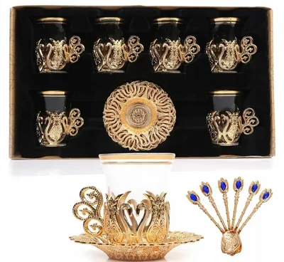 Produktbild von Acar Türkisches Tee-Servierset 6-teilig Goldfarben