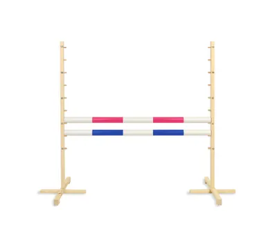 Immagine prodotto di Ostacolo di salto per cavallo Hobby 120cm, due travi - rosa e blu