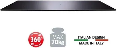 Produktbild von Meliconi Rotobase Elite L, drehbarer Monitor- und TV-Ständer, 360° drehbarer Fuß, Belastbarkeit 70 kg, gehärtetes Glas, Schwarz