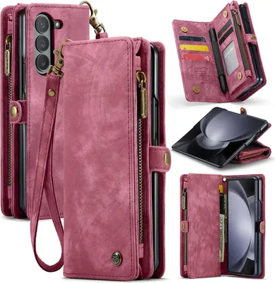 Produktbild von Für Samsung Galaxy Z Fold5 5G CaseMe Kunstleder Handy Tasche mit Reißverschluss