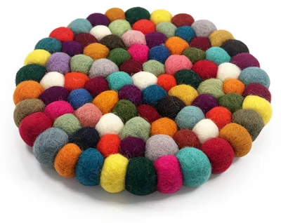 Filzuntersetzer rund 20 cm, 4er Set, handgefertigt, bunt