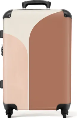 Produktbild von NoBoringSuitcases.com® Großer Koffer - Braun - Kunst - Abstrakt - Muster - Kombinationsschloss TSA - Hartschalen Trolley 4 Rollen - 72 liter - Reisekoffer - 66 cmKoffer Mittelgroß 67x43x25 cm, 72L,