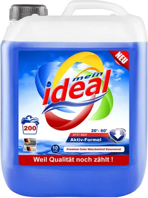 Produktbild von 10 Liter ( 1 x 10 Liter )  ideal Flüssigwaschmittel Color Gel Konzentrat mit Aktiv-Formel