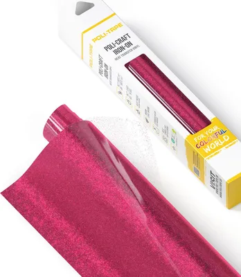 Produktbild von Poli-Tape Pearl Glitter, Hitzebeständige Vinylrolle, Geflocktes Wärmeübertragungsvinyl, Pink, Einfarbig, Glitter, 60 °C