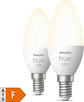 Produktbild von Philips Hue White E14 LED Lampe Doppelpack dimmbar warmweißes Licht steuerbar (24,90)