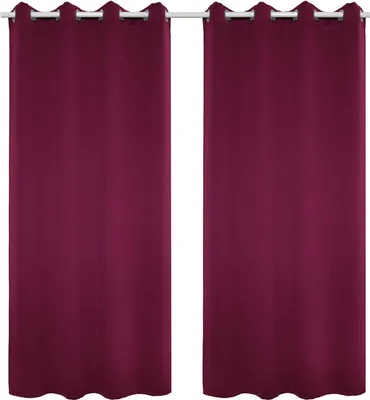 Produktbild von WOLTU 2er Set Gardinen, Blickdicht mit Ösen, Brombeere, 135x225 cm