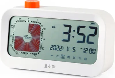 Obrázek produktu pro Vizuální 60minutový časovač s funkcí odpočítávání, hodiny s LCD displejem, funkce odložení, 12hodinový systém hodin, týdenní zobrazení, tichý provoz pro děti, nástroj pro řízení času pro děti, pro učení, testování a vaření
