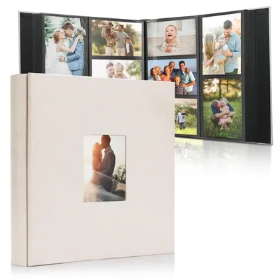 Image de Album photo grand format pour 1000 photos, avec reliure en lin