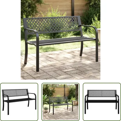 Immagine prodotto di Panca da giardino The Living Store 119 cm in acciaio nero