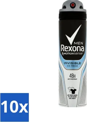 Obrázok produktu pre Rexona Men - Invisible Ice Fresh - dezodorant v spreji - 150 ml - hodnotné balenie - 10 kusov