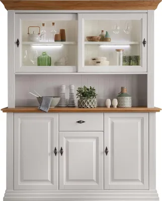 Produktbild von Buffetschrank inkl. Beleuchtung, Kiefer weiß mit Eiche, ESBJERG-69