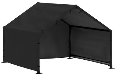 Obrázok produktu pre Vonkajšia búda pre psa s UV-odolnou strechou, vhodná pre psov do 30 kg | Farba: Čierna | Rozmery: 110 x 125 x 93 cm