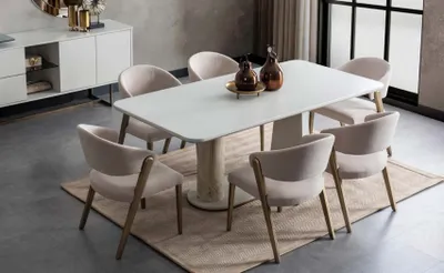 Produktbild von Esstisch Essgruppe Essgarnitur Tisch 6x Stühle Esstisch Moderne Garnitur 7tlg