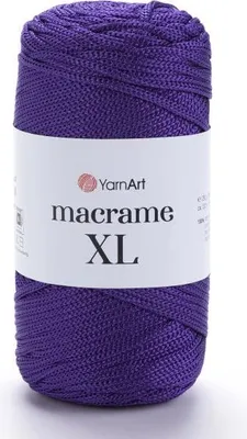 Produktbild von YarnArt Makramee XL 3mm – Farbe 167 Violett | Starkes Polyester-Garn für DIY, Taschen & Wohndeko - 250g