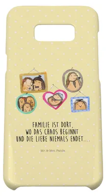 Produktbild von Mr. & Mrs. Panda Samsung Galaxy S8 plus Handyhülle  Igel Familie - Gelb Pastell - Geschenk, Liebe, Bilder, Handy Case, Hülle, Mama, Cover, Muttertag