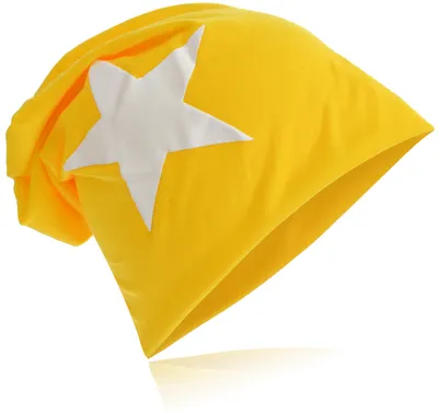 Produktbild von Beanie Muetze Weiss Stern Gelb