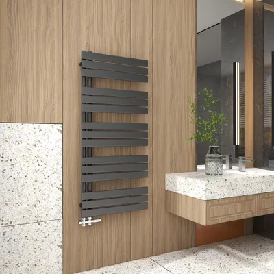 Produktbild von Duschparadies Design Badheizkörper Heizkörper 1320x600mm Flach Paneel Seitenanschlusss für Badzimmer Anthrazit 886W