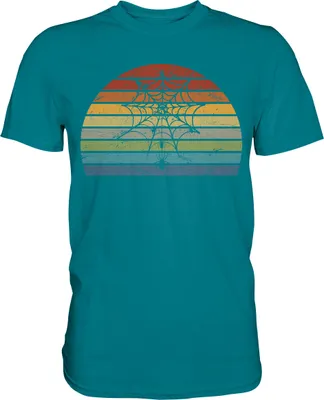 Produktbild von Spinne Insekten Spinnwebe Retro T-Shirt – Diva Blue / M