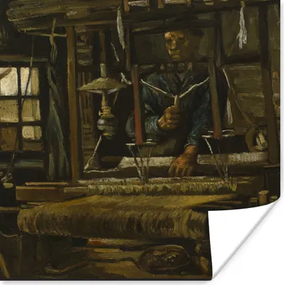 Produktbild von MuchoWow® Poster Die Weberin - Vincent van Gogh 75x75 cm - Wand Dekoration