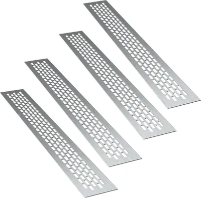 Produktbild von 4 x sossai Aluminium Lüftungsgitter 80 x 6cm in Ino x Belüftungsgitter Türgitter Stegblech Abluft