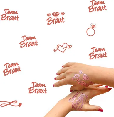Produktbild von Oblique Unique Temporäre Klebetattoos Tattoo Set Junggesellinnenabschied JGA rose gold